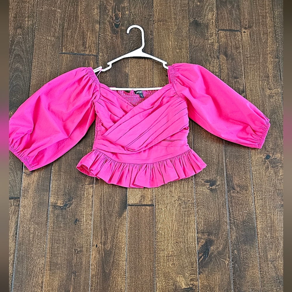 Pink Balloon sleeves blouse